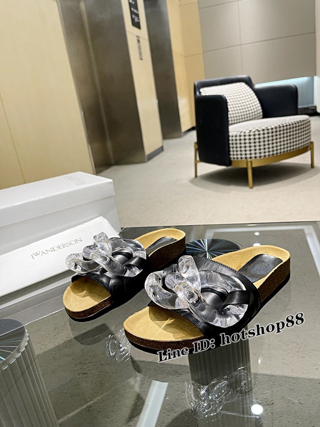 JW Anderson Chain Loafer穆勒透明樹脂扣穆勒鞋 女士半拖鞋 dx3462